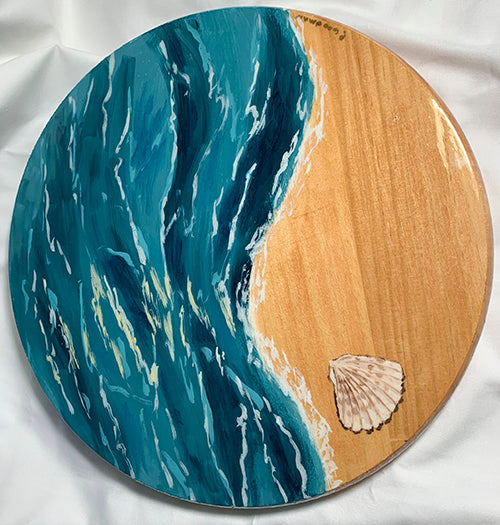 Small round serving board
