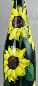 Hand painted glass bottles