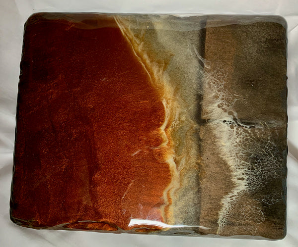 Slate serving tray - bronze and gold charcuterie
