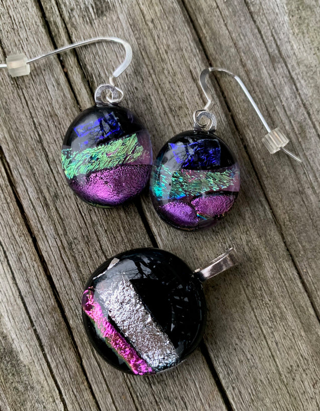 Fused dichroic glass jewelry