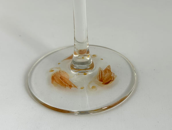 Hand painted gold and bronze fall leaves wine glasses