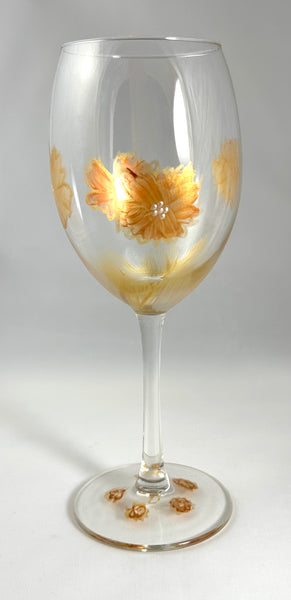 Hand painted gold and bronze wine glasses