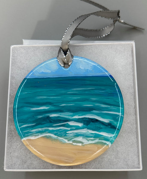 Hand painted ornaments - Coastal beach Christmas ornament