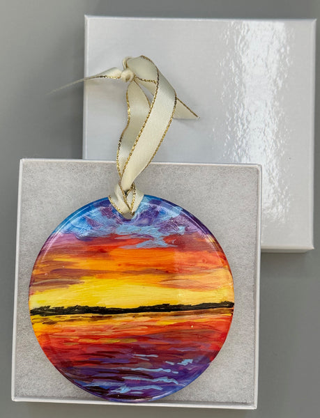 Hand painted ornaments - Sunset water ornament