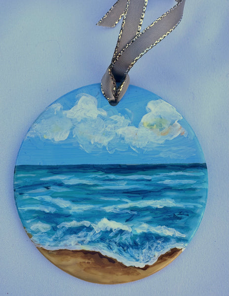 Hand painted ornaments - Coastal beach Christmas ornament