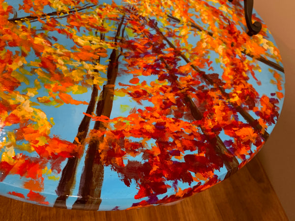 Fall tree tops round serving or charcuterie tray