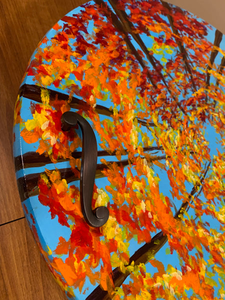 Fall tree tops round serving or charcuterie tray