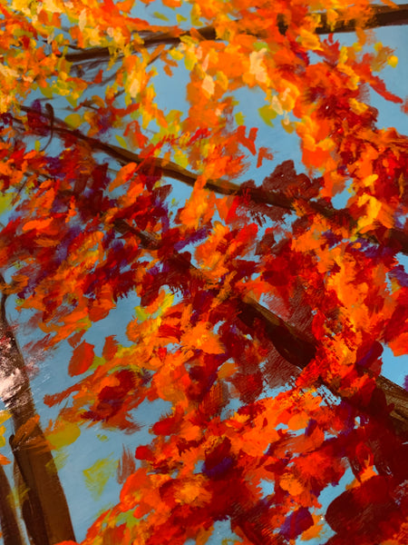 Fall tree tops round serving or charcuterie tray