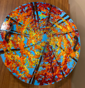 Fall tree tops round serving or charcuterie tray