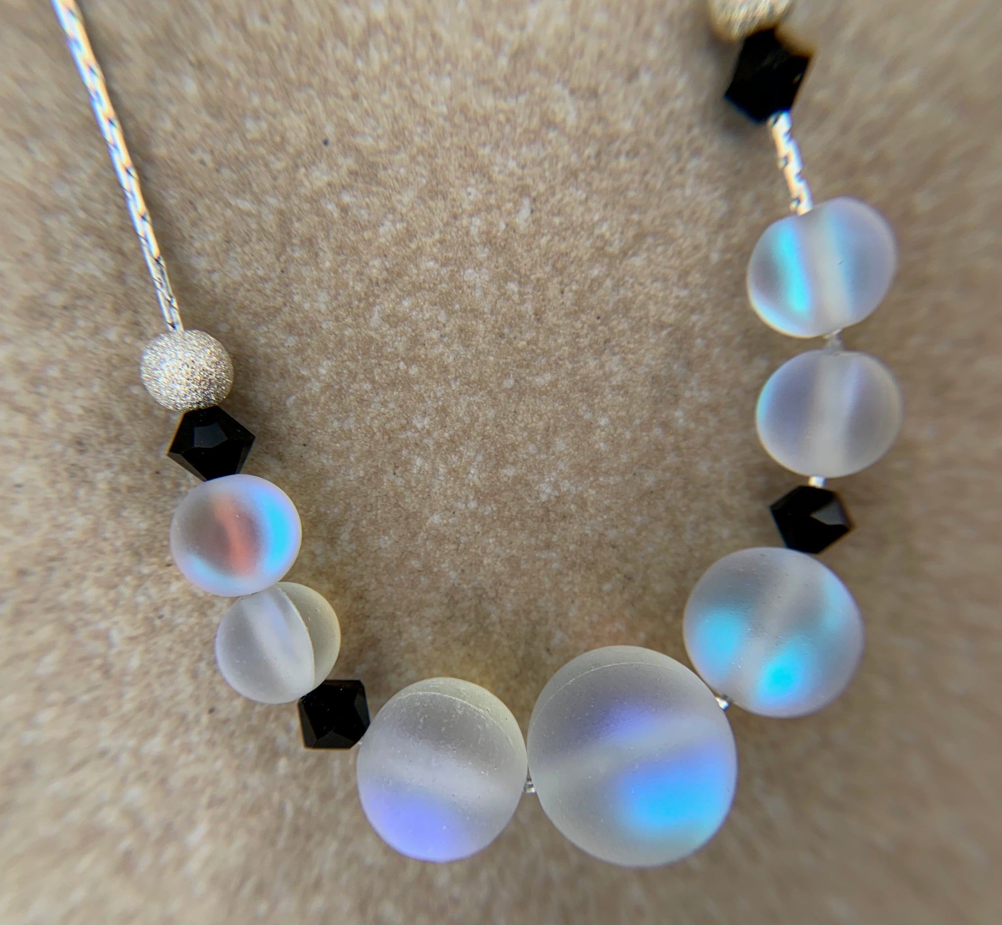 Iridescent necklace hot sale and earrings