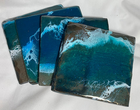 Ocean wave  slate coasters