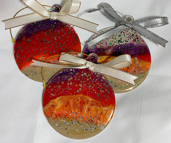 Resin Christmas ornament - Sunset