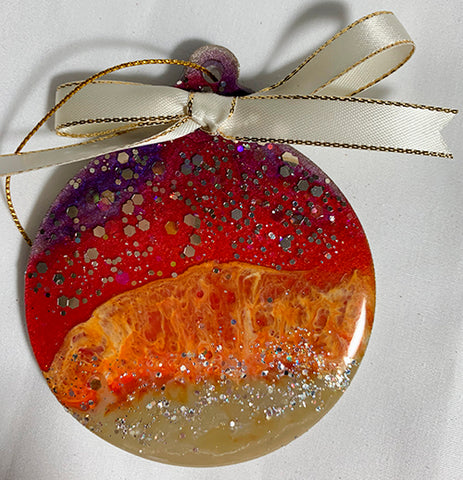 Resin Christmas ornament - Sunset