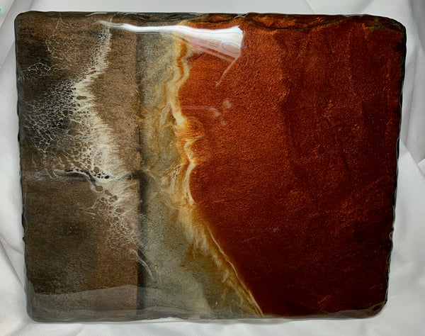 Bronze and gold charcuterie or slate serving tray