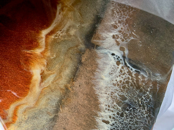 Bronze and gold charcuterie or slate serving tray