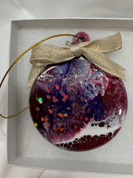 Resin Christmas ornament - Maroon - purple