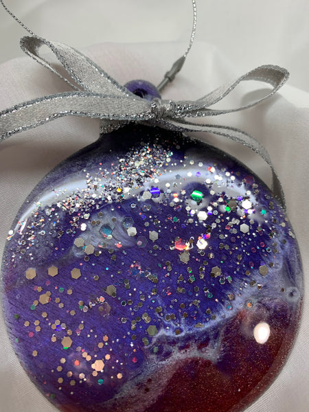 Resin Christmas ornament - Maroon - purple