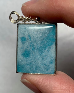 Resin pendent-blue clouds rectangle