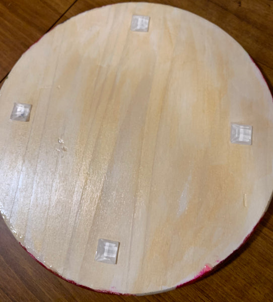 Small round charcuterie board, hand painted dragonfly small round serving or charcuterie tray-12 inch